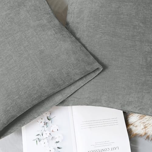 CaliTime Decorative Throw Pillow Covers 26 X 20 Inches Medium Grey