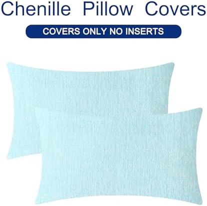 CaliTime Decorative Throw Pillow Covers 26 X 16 Inches Light Blue Grey
