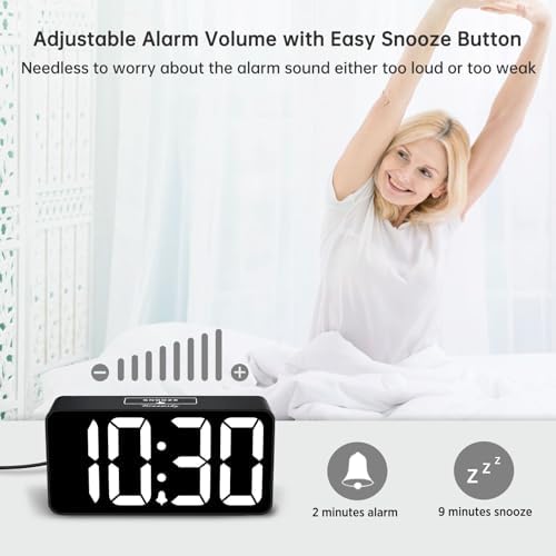 DreamSky Small Digital Alarm Clock for Bedroom, Large Big Numbers Display