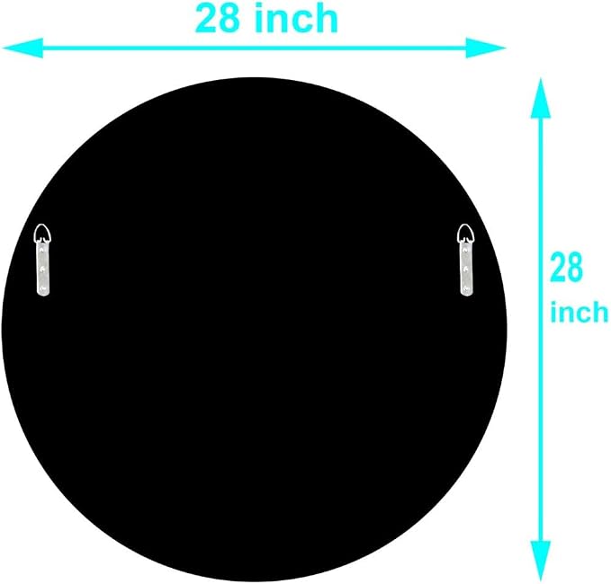 QMDECOR Round Wall Mirror 28x28 inch Crystal Crush Diamond Decor for Home Decoration Silver Mirror.