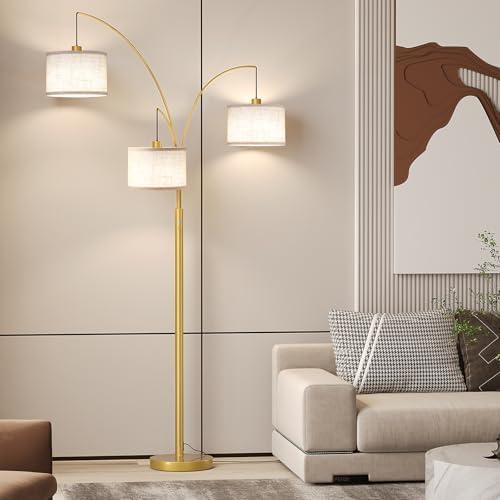 SUNMORY 3 Lights Floor Lamps for Living Room,78" Tall Arc Standing Lamp