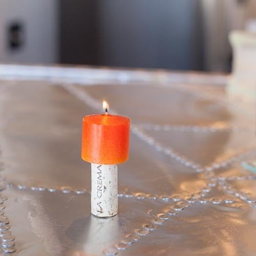 Set of 12 Richland Votive Candles Orange Unscented and 12 Clear Glass Eastland Votive Holders