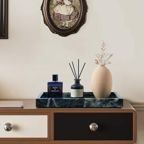 Real Natural Marble Tray for Bathroom, Vanity, Kitchen Counter & Desktop