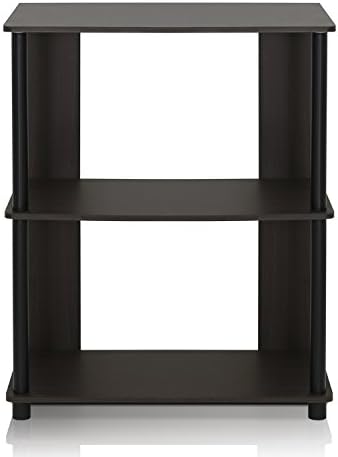 Furinno JAYA Simple Design 3-Tier Bookcase / Bookshelf / Display Rack, Plastic Tubes, Walnut