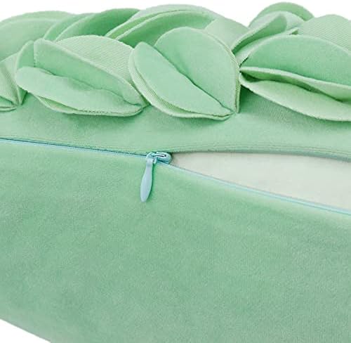 KINGROSE Luxury Solid 3D Flower Throw Pillow Cover, Mint Green, 12x20 Inch