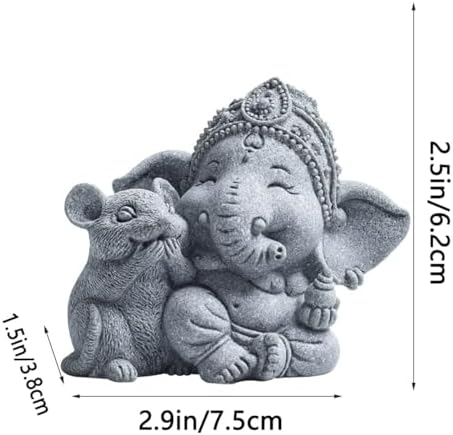 livelyfish Hindu Elephant Statue Lord Ganesha Figurine Meditation Buddha, C