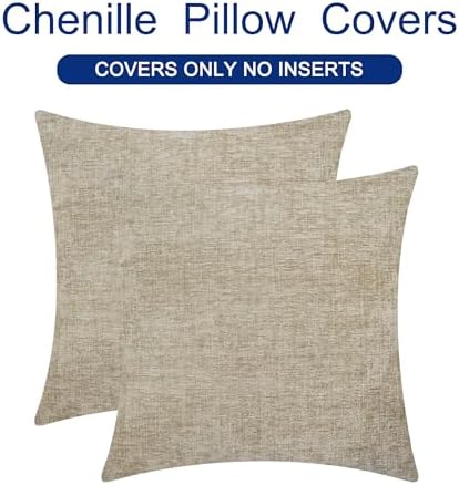 CaliTime Decorative Couch Throw Pillow Covers 16 X 16 Inches Light Taupe