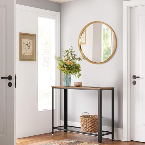 AOAOPQ Wall Mounted Circle Bathroom Mirror Aluminum Tempered Glass Round Frame Modern Mirrors Suitable for Bathroom Vanity Entryway Living Room Wall 20 inch Gold
