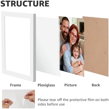 Giftgarden 5x7 Picture Frame Set of 18, Lightweight 5 by 7 Frames Bulk for Gallery Wall Photo Hanging and Tabletop Display, White