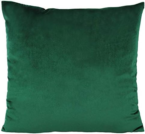 VAKADO 24x24 Inch Emerald Green Velvet Throw Pillow Covers Christmas Dark Green Cushion Cases Modern Decorative Cozy Soft Solid Square Home Decor for Bedroom Car Couch Sofa Office Pack of 2,60x60cm