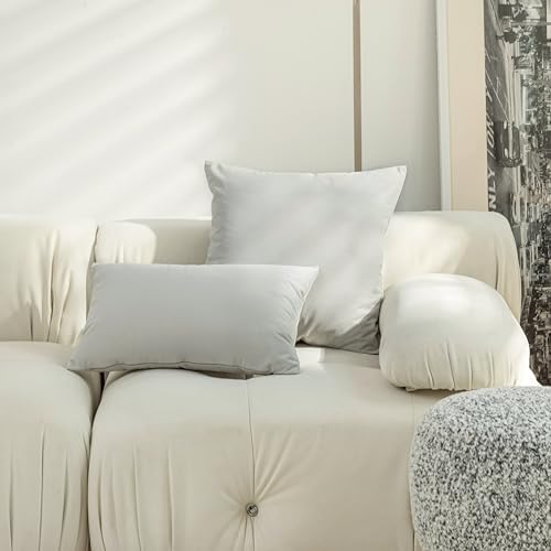 Home Brilliant Decorative Euro Shams Covers 26 x 26 inch Velvet Pillow Covers for Couch Bench Sofa Bedroom 26x26, Set of 2, Rock Gray