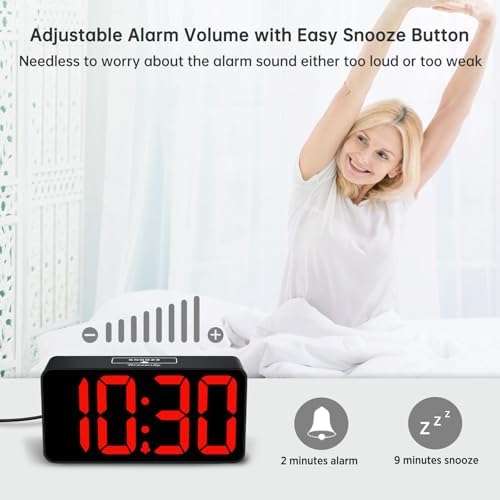 DreamSky Small Digital Alarm Clock for Bedroom with Large Big Numbers