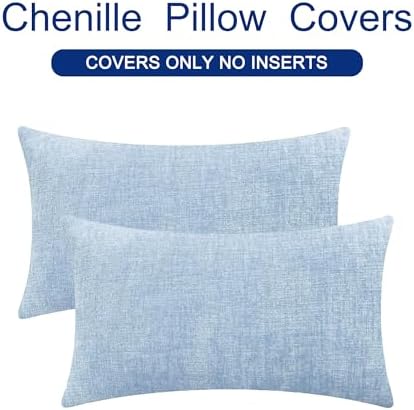 CaliTime Decorative Couch Throw Pillow Covers 20 X 12 Inches Baby Blue