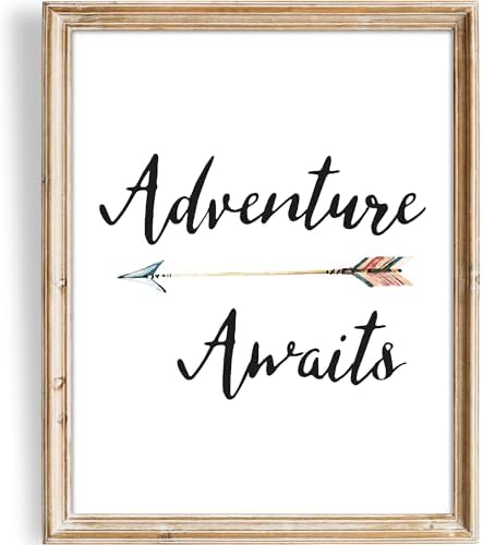 Adventure Awaits Art Print - Unframed - 11x14 | Uplifting and Motivational Wall Decor for Home, Office, or Travel-themed Spaces | Perfect for Sparking Wanderlust and Encouraging Exploration