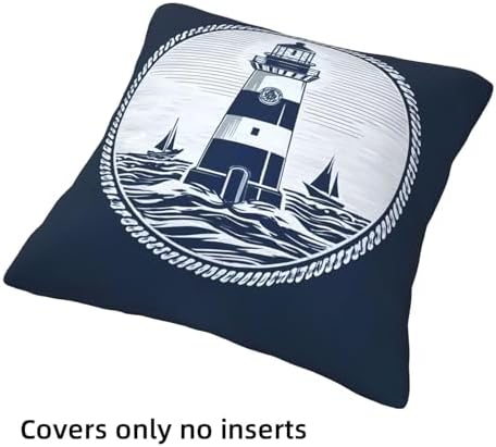 Nautical Throw Pillow Covers Set of 4 Decorative Soft Double Sided Print Pillow Case Farmhouse Home Decor for Living Room Sofa Couch 18x18