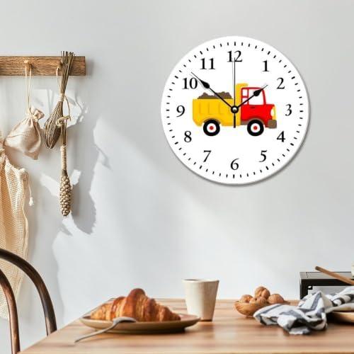 Cute Dump Truck Wall Clock Vehicle Boys Room Nursery Clock for Kids