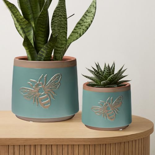 Terracotta Pots, 6+4 Inch Plant Pots, 2 Pcs with Drainage Holes