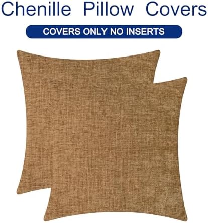 CaliTime Decorative Couch Throw Pillow Covers 20 X 20 Inches Apricot Brown