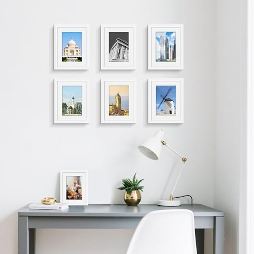 Picrit 6x8 Picture Frame Set of 12, Modern Gallery Wall Frames, White