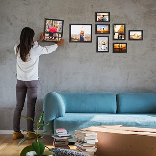 Giftgarden 5x7 Picture Frame 7 Pack, 5 by 7 Photo Frames Set for Wall or Tabletop Display, Black