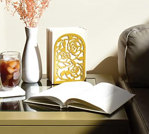 CNK Premium Book Ends for Shelves, Metal Stopper for Home Office Heavy Books, Shelf Holder, Home Decorative, Stoppers (Rose Gold)