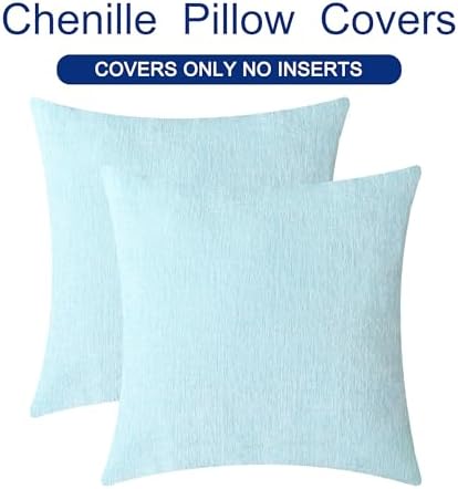 CaliTime Decorative Throw Pillow Covers 24 X 24 Inches Light Blue Grey