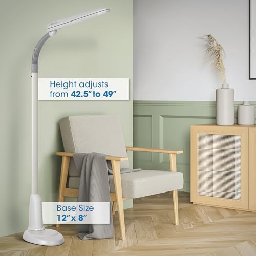 OttLite 24-Watt Classic CFL Floor Lamp, Dove Gray