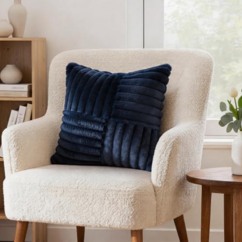 All Smiles Navy Blue Decorative Throw Pillow Covers 20x20 Set of 2