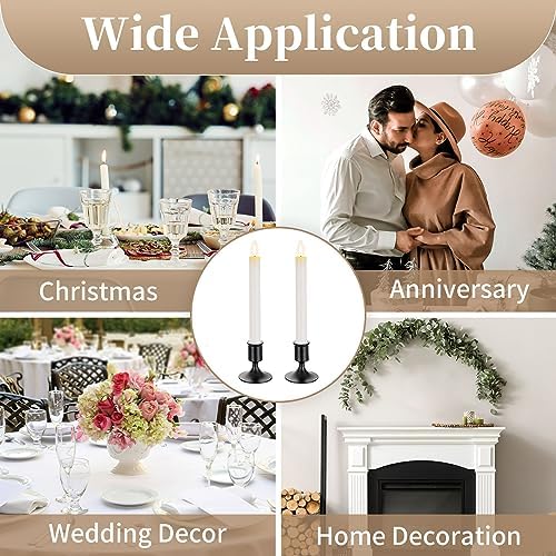 Sziqiqi Black Candlestick Candle Holders Set of 2 for Halloween Table Decor