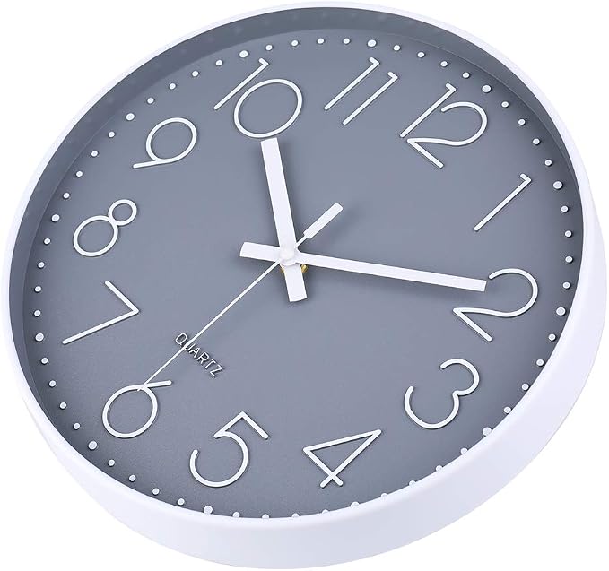 jomparis 16 Inch Gray Large Wall Clock Silent Modern Elegant Decor | Living Room Office Kitchen Dining Room