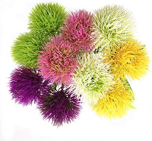 CATTREE Artificial Dandelion Flowers, Plastic Plants Shrubs Bushes Fake Grass Wedding Indoor Outdoor Home Garden Verandah Centerpieces Arrangements Party Decoration Planting Filler - White 10 Pcs