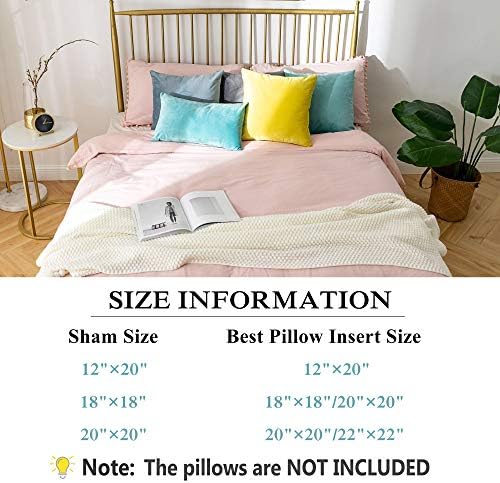 Stellhome Pack of 2 Super Soft Throw Pillow Covers Rectangle Solid Velvet Pillowcase for Bed Couch Sofa Bench, 12 x 20 inch (30 x 50 cm), Pink