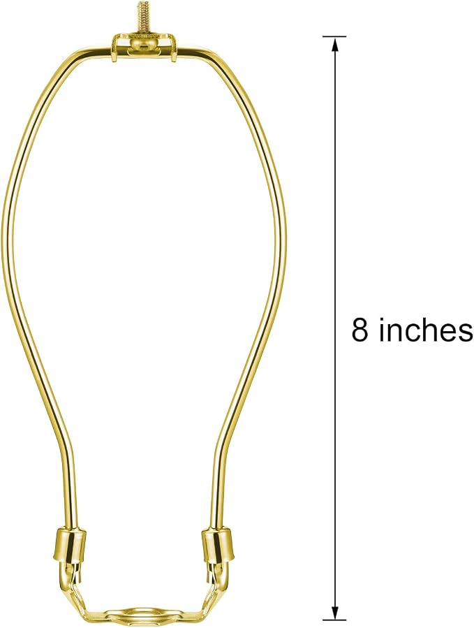Canomo 2 Sets Table Lamp Kit Repair or DIY Lamp Kit with 8 Inch Harp, 2 Pieces 12" Lamp Pipe, 3-Way Socket and All Parts Needed and Instructions for DIY Lamp Design or Repair, Brass