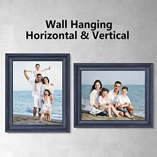 LaVie Home 11x14 Picture Frames (1 Pack, Blue) Rustic Photo Frame Set with Plexiglass for Wall Mount Display