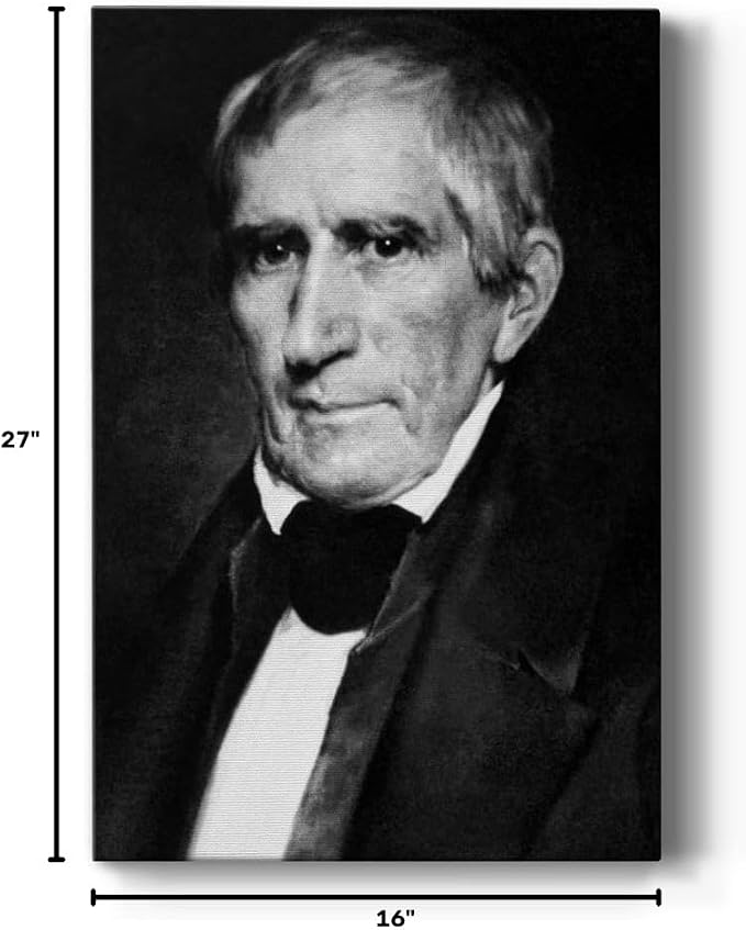 Renditions Gallery William Henry Harrison Presidental Portrait Wall Art, Premium Gallery Wrapped Canvas Decor, Ready to Hang, 27 in H x 16 in W, Made in America Print Artwork