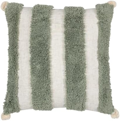 Boho Throw Pillow Covers 18x18 Tufted Home Decorations Olive