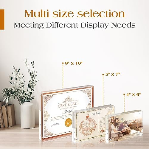 TWING 4x6 Acrylic Frame 6 Pack,20MM Thicker Frameless Clear Picture Frames