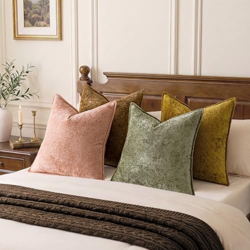 Velvet 3D Ice Flower Throw Pillow Covers 16x16 Inch Set of 4