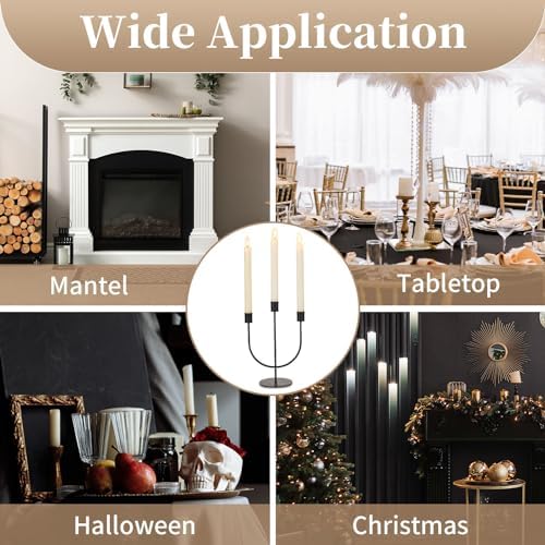 Sziqiqi Black Candelabra Candle Holders Set of 2, 3 Arm Candelabra