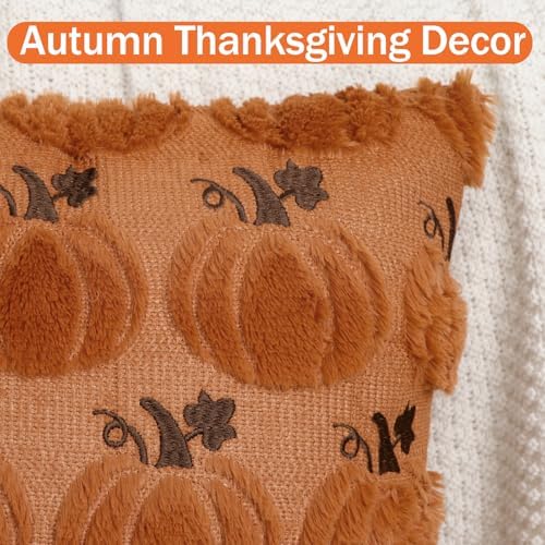 Coddsmz Fall Pumpkin Throw Pillow Covers 18x18 Inches 2PCS Halloween Decor