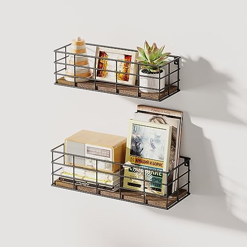 Fixwal Wire Frame Floating Shelves for Wall 5 Different Sizes Carbon Black