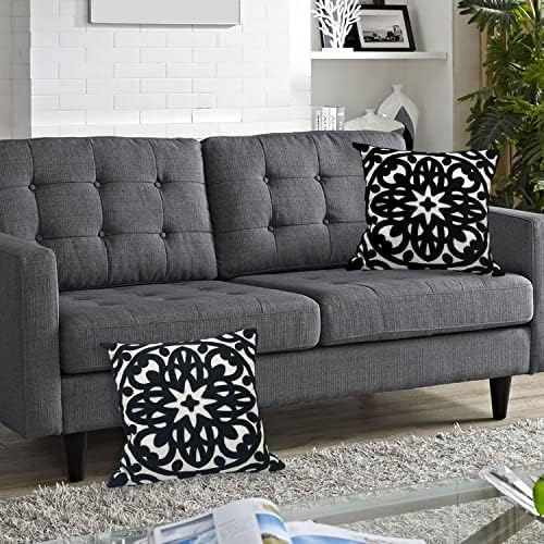 Alysheer Embroidered Decorative Throw Pillow Cover 20"x 20", 1pc Black