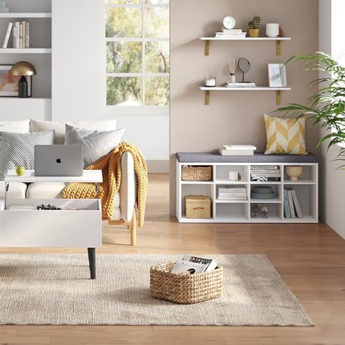 DINZI LVJ Long Wall Shelves, 31.5Inch Wooden Wall Mounted Shelves, Set of 4