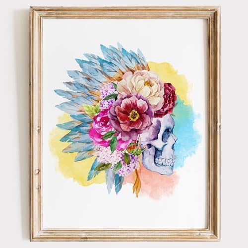 Native American Headdress Art Print | Unframed 11x14 | Vintage Walls Art | Aesthetic Wall Decor | Unique Wall Print | Prints for Wall Decor | Art Prints Unframed | Wall Art Aesthetic | Office Decor