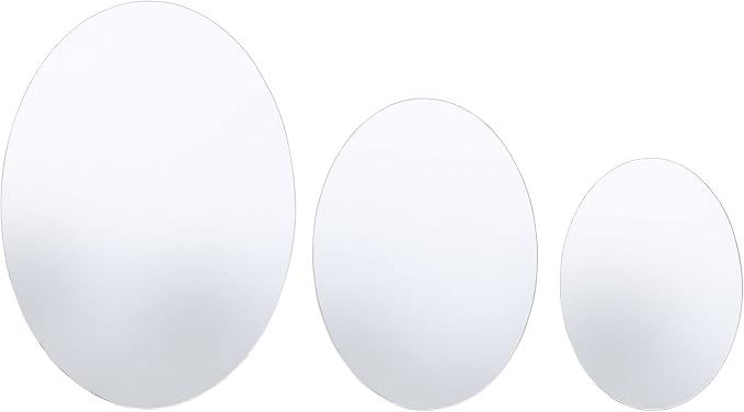 Elements Oval Wall Mirrors, Set of 7, Glass