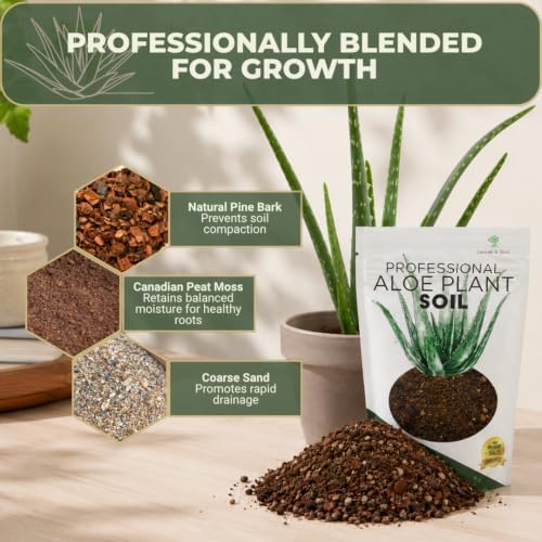 Leaves & Soul Aloe Plant Soil Mix 8.2 Qt Potting Soil for Aloe Vera Plants