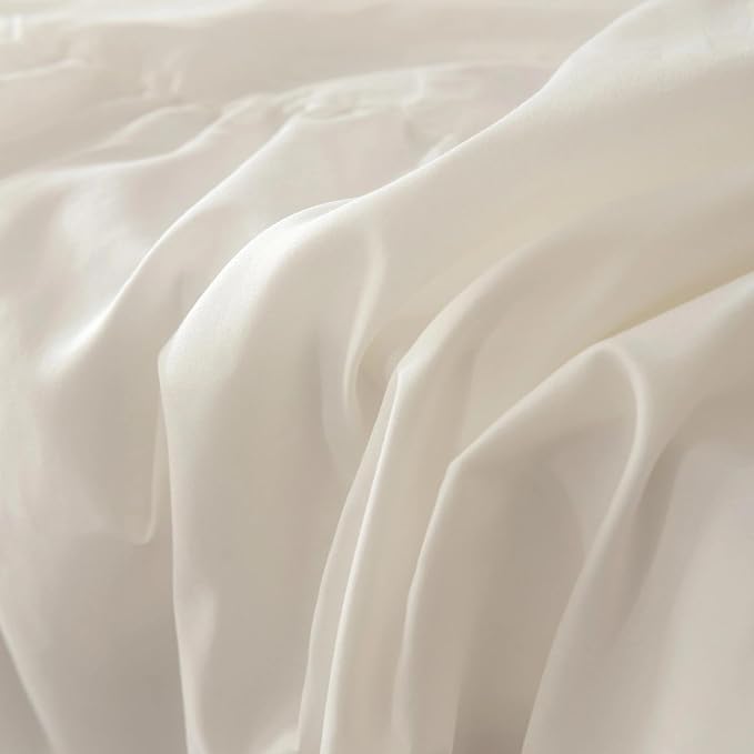 Dorm Bed Skirt Twin XL 46 Inch Drop Length | Ivory, Ruffled Pattern College Dorm Room Bed Skirts - Split Corner, Easy Care, Microfiber Bed Skirt with Platform