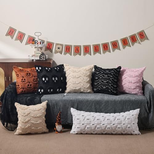 DFXSZ Halloween Pillow Covers 14x36 inch 2Pcs White Ghost Halloween Decor