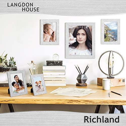 Langdon House 5x7 Picture Frames (Ash Gray, 6 Pack) Woodgrain Style, Richland Collection