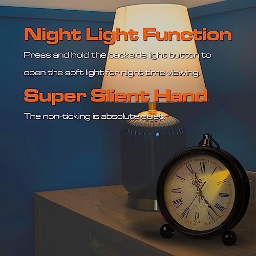 Vintage Analog Alarm Clock Classic2046, 5.25inch